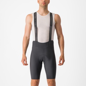 Pantaloni scurti cu bretele CASTELLI Espresso, Gri Inchis