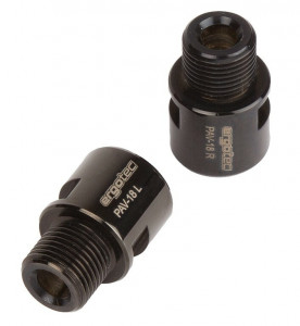 pedal axle extension Ergotec stainless steel black f?r 9/16" per pair