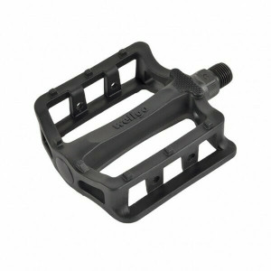 Pedale Wellgo B197 (ax1/2) plastic, negre, platforma, reflectorizante, negre, 290gr. OEM