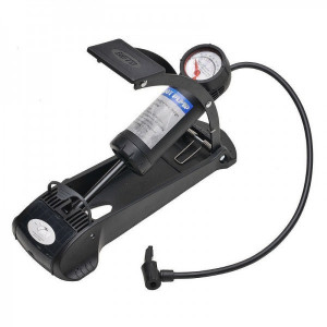 Pompa Beto CFT-002 plastic de picior cap dublu manometru 160psi neagra