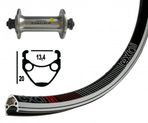Roata fata 28" 13-622 Tiagra QR, 32 L. 6,5 Exal XR-1 black/silver
