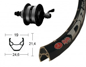 Roata fata 28" DH3D35 Centl.blackSSP 36 h. ZAC 2000 Disc black Niro spokes(black)