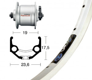Roata fata 28x1.75hub dyn.DH3N30, SSP36H Ryde Zac 19