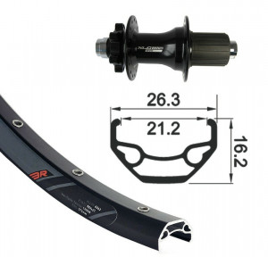 Roata spate 26x1.9 XLC 6-bolt, TA 12, 32h. Rodi Black Rock DISK