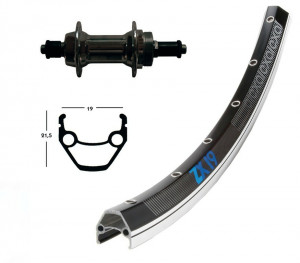 Roata spate 28 x 1.75 Starr QR.negru 36H, ExalZX19 negru/argintiu, spite Niro negre