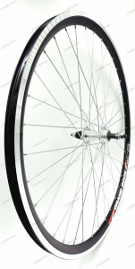 Roata spate Remerx Grand Rock 622x19 dubla, neagra, spite Sapim zinc,butuc alu Quando A51R, pe filet, argintiu, ax cu piulite