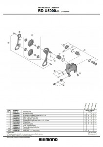 Role schimbator ghidare & tensionare Shimano RD-U5000