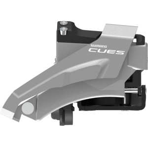 Schimbător față Shimano CUES FD-U4000-L, 2x9/10 viteze, colier Low 34.9mm, Top Swing, unghi CS 64°-69°, 36T/40T.