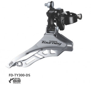 Schimbator fata Shimano Tourney FD-TY300 triplu SIS 31.8mm 42T CS66-69, tragere de sus
