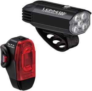 Set lumini Lezyne Fusion Drive 500+ / KTV Drive Pro+, 500 lm față + 150 lm spate, Negru