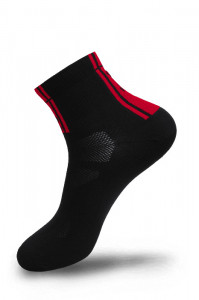 Sosete FLR Elite 9 cm negru/rosu