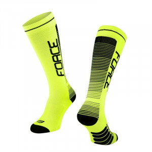 Sosete Force F Compress, galben fluo/negru
