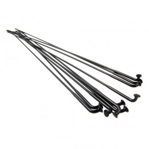 Spita Sapim Race inox 14G 256 mm J-Bend neagra cu niplu Polyax alama 14G 12 mm negru