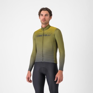 Tricou cu maneca lunga CASTELLI Apice Thermal, Salvie/Albastru/Mango Mojito