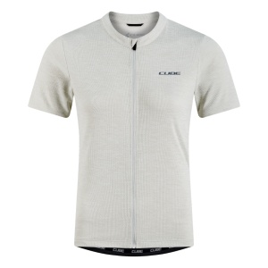Tricou CUBE Gravel Full Zip Cargo S/s, Light Grey