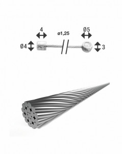 XLC shift inner cable ? 1.25/ 2,250mm 2 nipples ?4x4mm