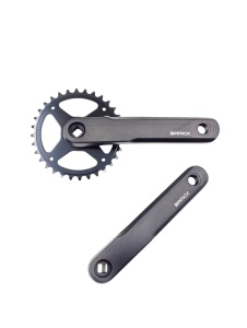 Angrenaj pedalier 1x, SAMOX, brate aluminiu 170mm + foaie otel 32T, ax patrat, compatibil 7 / 8 viteze, pt. MTB, negru, OEM