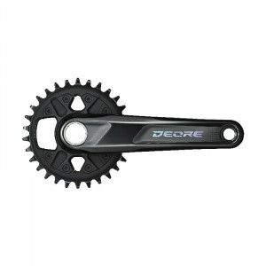 Angrenaj pedalier Shimano DEORE FC-M6100-1, foaie 30T, brat 175mm, pt 12 viteze pe spate, fara BB, pt. chain line 52mm