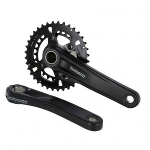 Angrenaj pedalier Shimano FC-M610-B2, brat 175mm, 36x26T, pt. 12 vit. pe spate, fara bb, fara CG, pt. chain line 51.8mm, negru