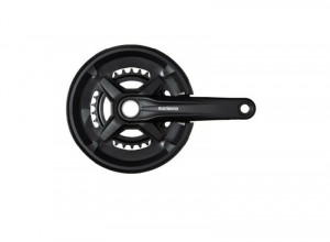 Angrenaj pedalier Shimano FC-MT210-2, 46X30T, brat 175mm, pt 9V pe spate, cu CG, fara BB, negru