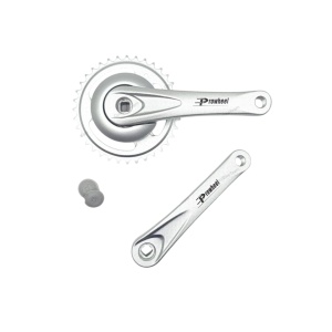 Angrenaj Prowheel PRO-A36, alu, argintiu, 170mm, compatibil 9 viteze, 3/32x36T otel-argintie, cu disc de plastic argintiu, OEM