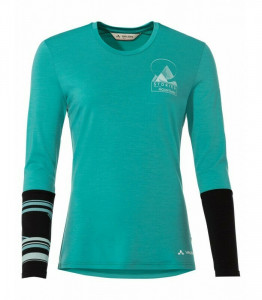 Bluza dama Vaude Monviso Bright Aqua cu lana Merino