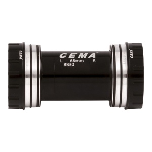 Butuc pedalier CEMA BB30 Interlock, negru, SRAM GXP, rulmenți ceramici, 24–22 mm