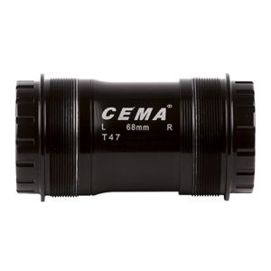Butuc pedalier CEMA T47, compatibil SRAM GXP, rulmenți inox, 24–22 mm, M47 x 1.0, 68/73 mm, negru