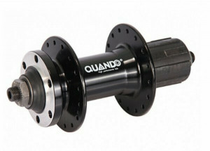 Butuc spate Quando K68R, alu, 32H, QR M10x135x145mm, pe bile, caseta otel 8/9/10pinioane, frana disc (6suruburi) negru, OEM