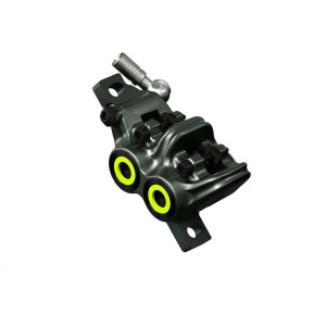 Caliper MT7, mystic grey, cover neon yellow, rotatable tube connection, incl. brake pads, from MY2015 (PU = 1 piece)