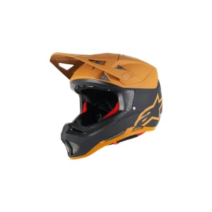 Casca Alpinestars Missile Tech Racer Helmet Black Dark Gold Matt, MTB, echipată cu Mips