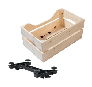 Cos din lemn Racktime Woodpacker 2.0, 49x24.1x29.5cm, 25l, natural, Snapit 2.0