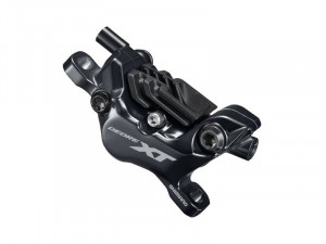 Etrier frana pe disc Shimano Deore XT BR-M8120 hidraulic fata sau spate fara adaptor placute metal w/n04c cu aripioare de racire