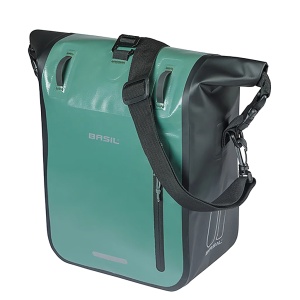 Geanta Laterala Portbagaj Basil Rivo M MIK Hooks Verde Argintiu/Negru, 12-15 L, MIK Hooks