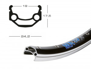 Janta Exal MX 19 28" black 622-19 VL 8,5 36H