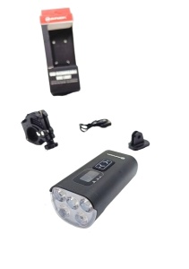 Lumina fata / Far, BRIVIGA (Eastpower) EBL-3635, alu, LED ( 2xCREE XTE-galbene / 3xXPG-albe), 2000lumeni, 5functii, acumulator 10000mAH, cu functie de PowerBank, incarcare USB TypeC, Display, negru, AM