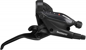 Maneta de schimbator/frana Shimano ST-EF505-7R dreapta 7 v cablu 2050mm EZ-FIRE plus 3 degete pt. frana hidraulica negru ambalat ind.