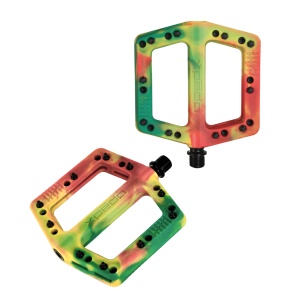 Pedal Xpedo Felix special edition tri-color Rasta, 109x109x16mm, platform