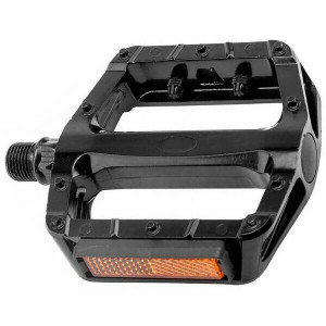 Pedale alu, platforma, pe bile, cuie turnate, reflectorizante, negre, OEM