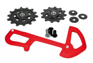 rear der. pulleys X-Sync and inner cage 11.7518.078.000,f.X01 rear der.12s,red