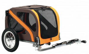 Remorca bike trailer Dog Mini 12' FOR AXLE MOUNTING BROWN/ORANGE