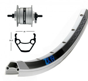 Roata fata 26x1.75 Hub Dynamo DH3N30 NT 36L. ZX 19 silver