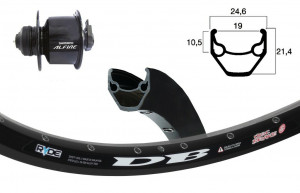 Roata fata 28" hub dynamo Alfine SZ 36 hole ZAC 2000, disc black, stainles, spokes black