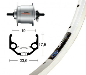 Roata fata 28x1.75hub dyn DH3N20 Starr36h Rigida Zac 19