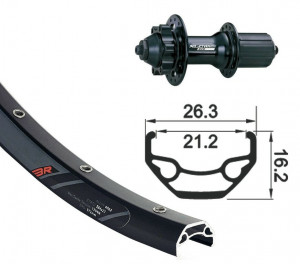 Roata spate 26x1.9 XLC 6-bolt, QR, 32h. Rodi Black Rock DISK