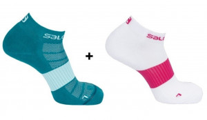 Sosete alergare Salomon Sense 2 Pack white/enemel blue unisex