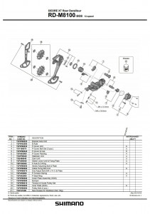 Suport de prindere pe urechea de schimbator Shimano RD-M8100