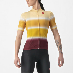 Tricou cu maneca scurta Castelli Dolce de dama Galben/Visiniu