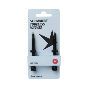 Valva Tubeless Schwalbe SV 60mm, Neagra, Aluminiu, 2 Bucati