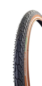 Anvelopa oras (city), naveta, touring, Schwalbe Road Cruiser, HS484, 42-622, (700x40C), 28 x 1.60, protectie antipana, dunga reflectorizanta, negru / maro